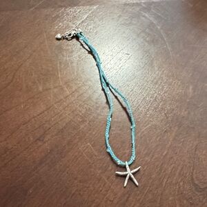 NWOT Brighton Turquoise and Silver Starfish Necklace 16 inch length